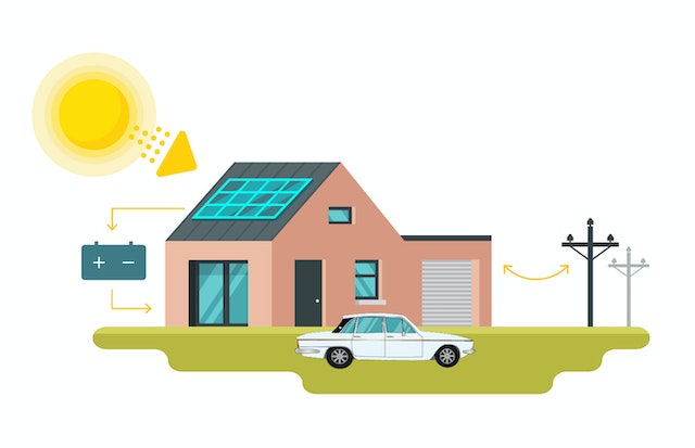 hybrid solar power illustration