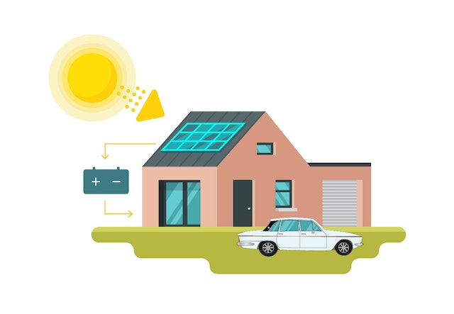 off grid solar power illustration