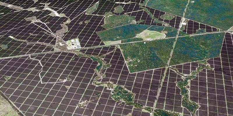 aerial view of bulli creek solar farm