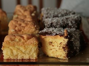 Mousseline cakes and Lamingtons