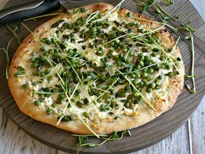 Spring Goat Cheese Pizza