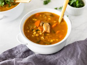 Barley vegetable soup with lentils recipe