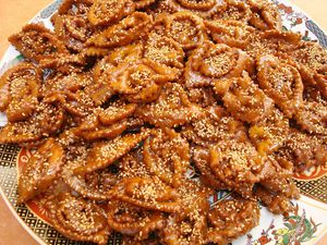 Halwa chebakia: Moroccan sesame and honey cookies