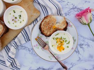 Coddled Eggs with Ham and Cheese Recipe