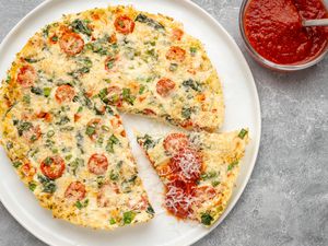 egg white frittata with marinara sauce on the side