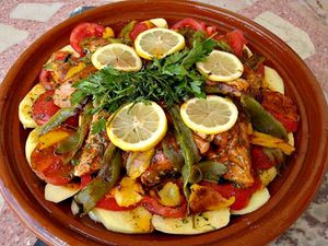 Fish tagine ready to cook