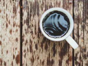 A mug of black coffee