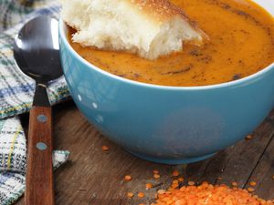 Turkish 'Ezogelin' soup is hearty mix of red lentils, vegetables and spices.