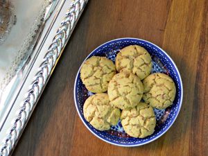 Moroccan shortbread cookies on plate