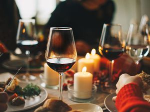Wine at a holiday dinner party