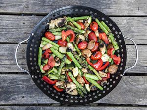 Hot Asparagus and Tomato Salad