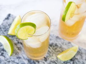 Tequila Soda Cocktail With Lime Wheels