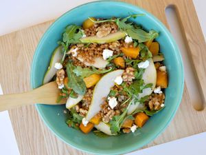Wheat Berry Salad With Arugula, Pear and Goat Cheese