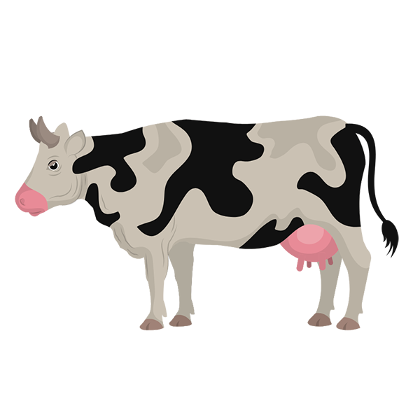 climate change farming icon showing cow
