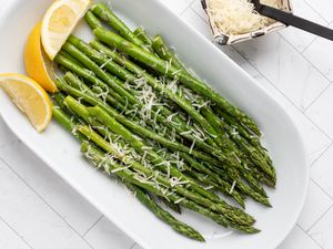 asparagus with lemon, garlic, and parmesan cheese