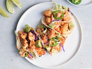 cauliflower tacos served on a plate