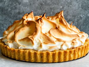 Classic meringue pie topping with billowy peaks