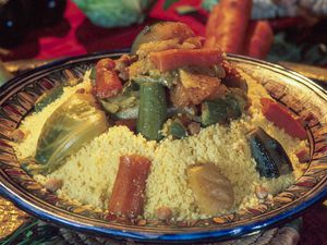 Moroccan Couscous With Meat and Seven Vegetables