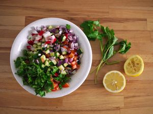 Chopped Salad Preparation