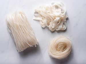 Rice noodles in different shapes 